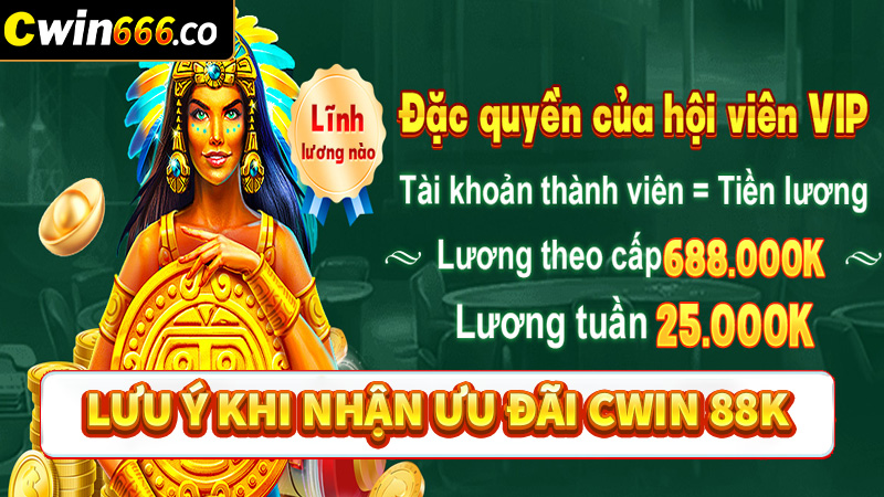 Một số lưu ý khi nhận khuyến mãi cwin 88k 